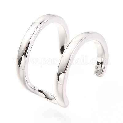 Pendientes de puño de plata de ley chapados en rodio antideslustre de 925 pieza&nbsp;EJEW-H124-11P-1