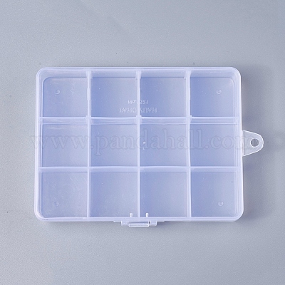 Wholesale 12 Grids Rectangle Plastic Bead Organizer Containers 