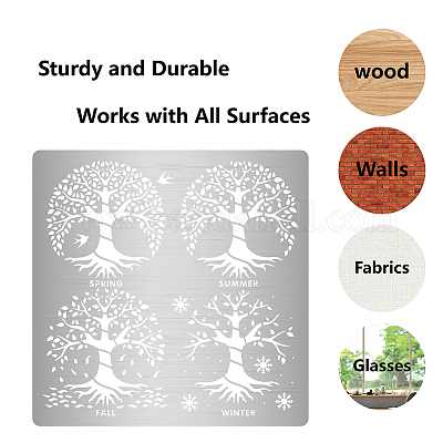 Wholesale GORGECRAFT 6.3 Inch Tree of Life Metal Stencil Leaves Wood  Burning Stencil Reusable Leaf Journal Stencils Swallow Stainless Steel  Stencils for Painting DIY Decorations Card Making 