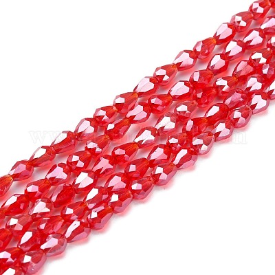 Chapelets de perles en verre électroplaqué&nbsp;X-EGLA-R008-6x4mm-9-1