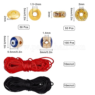 Wholesale SUNNYCLUE 1 Box 240Pcs 6 String Evil Eye Bracelets