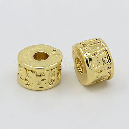 Real 20K Gold Plated Brass Spacer Beads KK-K093-10G-1