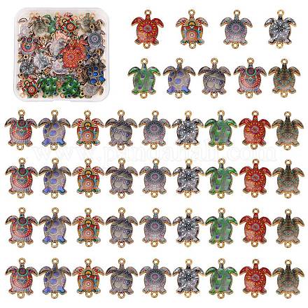 45 Stück 9-farbig bedruckte Verbindungsanhänger aus Legierung ENAM-SZ0004-12-1