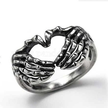 Кольцо на палец руки из сплава сердца для женщин HEAR-PW0001-090-6-1