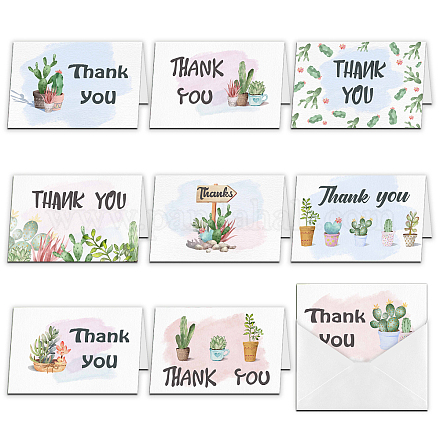 Rectangle superdant avec motif végétal mélangé merci cartes à thème DIY-SD0001-07-1