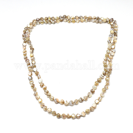 Sea Shell Beaded Multi-strand Necklaces NJEW-T003-161-1