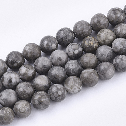 Chapelets de perles maifanite/maifan naturel pierre  X-G-Q462-8mm-21-1