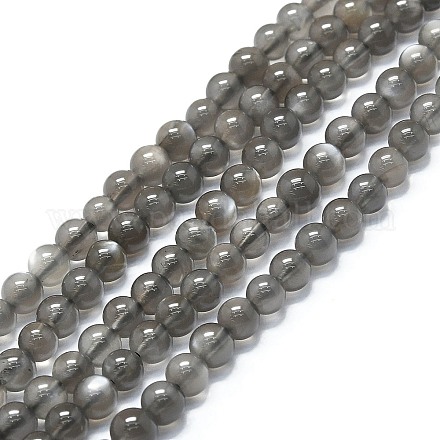 Brins de perles de pierre de lune grise naturelle G-A245-A05-01-1
