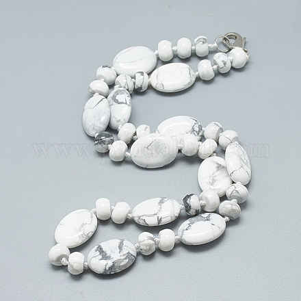 Natural Howlite Beaded Necklaces NJEW-S394-11-1