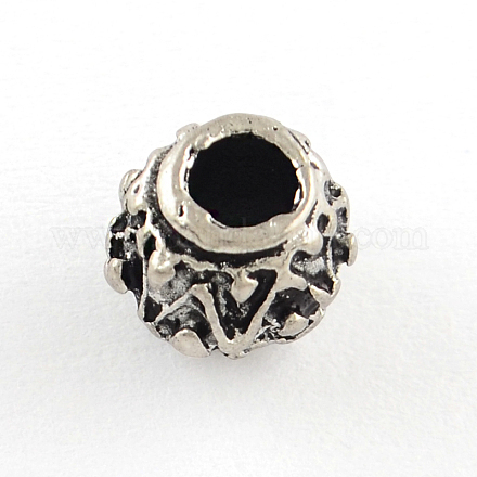 Perles en alliage de rondelle de style tibétain TIBEB-7393-AS-FF-1