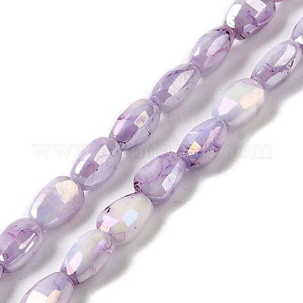 Electroplate Glass Beads Strands GLAA-D013-05F-1