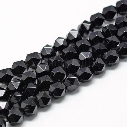 Brins de perles d'onyx noir naturel G-R448-8mm-10-1