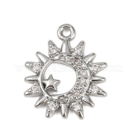 Латунные микропаве прозрачные подвески с фианитом KK-L238-17P-1