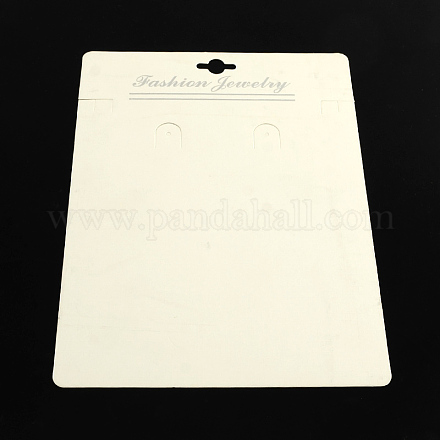 長方形形状厚紙のネックレスのディスプレイカード  ホワイト  190x140x0.8mm CDIS-Q001-10B-1