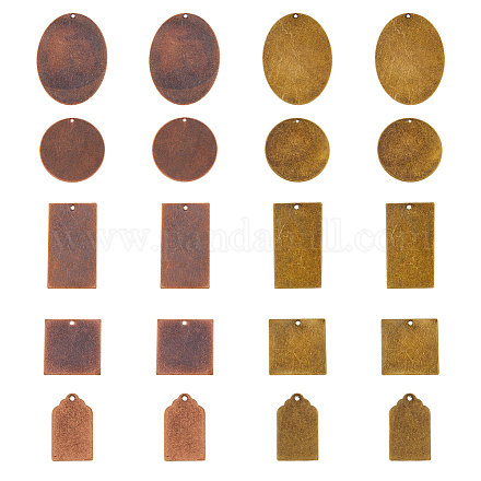 Superfindings 40 pièces 10 étiquettes en métal de style tibétain KK-FH0005-47-1