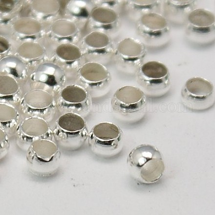 真鍮製つぶし玉カシメ玉  ロンデル  銀色のメッキ  直径約2.5mm  穴：1.2mm J0JMN022-1