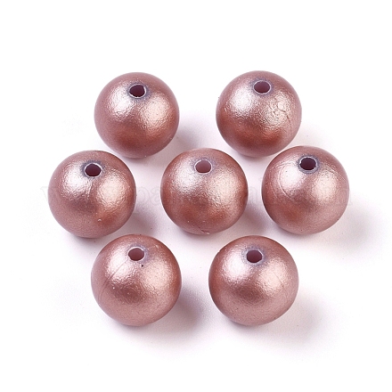 Perles acryliques opaques peintes à la bombe X-ACRP-Q024-10mm-G07-1