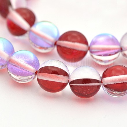 Round Synthetic Moonstone Beads Strands G-M210-6mm-07-1