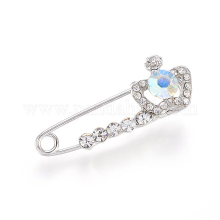 Platinum Plated Alloy Brooches JEWB-WH0003-03P-1