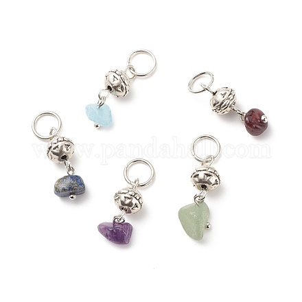 Natural & Synthetic Stone Chips Pendants PALLOY-JF01777-1