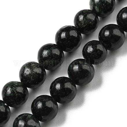 Chapelets de perles en serpentine naturelle G-P504-6mm-01-1