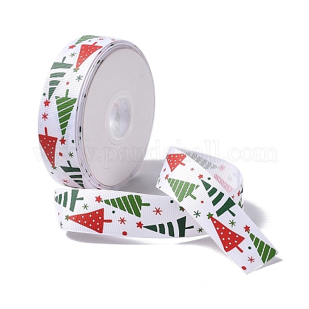 25 Yard bedrucktes Ripsband aus Polyester mit Weihnachtsmotiv OCOR-C004-02G-1