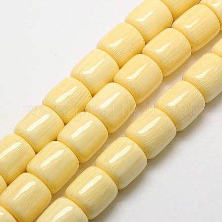 Imitation Amber Resin Barrel Beads Strands for Buddhist Jewelry Making RESI-A009B-A-04-1
