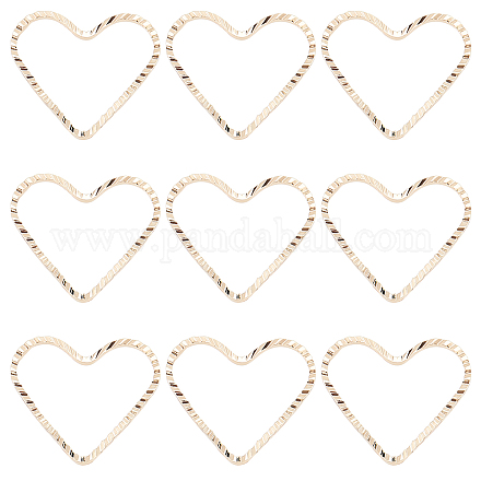 Beebeecraft 100Pcs/Box 18K Gold Plated Brass Heart Links Twisted Heart Pendants Jewelry Connectors Bezel Pendants for DIY Resin Pressed Flower Crafts Jewelry Making KK-BBC0002-29-1