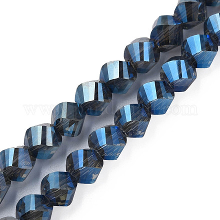 Electroplate Transparent Glass Beads Strands EGLA-N002-39-F04-1