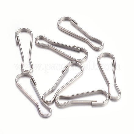 304 Stainless Steel Keychain Clasp Findings STAS-O105-02P-28mm-1