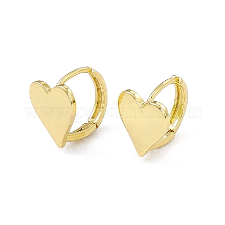 Латунные серьги-кольца в форме сердца для женщин EJEW-I277-03G-1