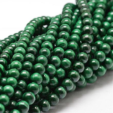 Brins de perles naturelles de malachite G-O143-10-6mm-1