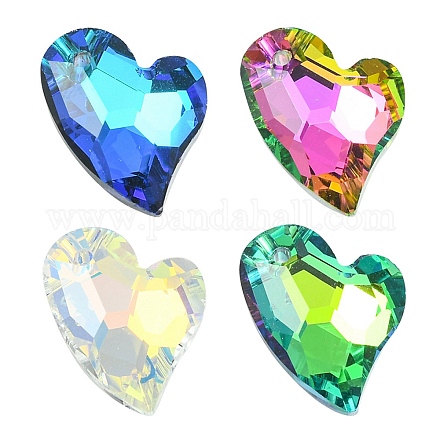 4 pièces 4 couleurs pendentifs en verre galvanisé EGLA-YW0001-60-1