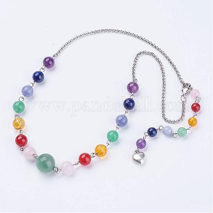 Colliers de perles en pierres gemmes naturelles NJEW-JN01853-02-1