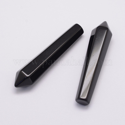 Natural Obsidian Pointed Beads G-E490-E30-1