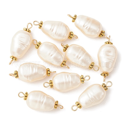 Colgantes de conector de perlas de imitación acrílicas PALLOY-YW0001-51-1