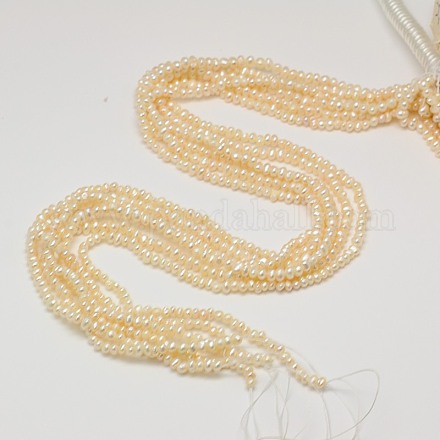 Grade AB Natural Cultured Freshwater Pearl Beads Strands PEAR-L003-02-1