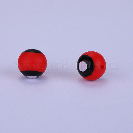 Perles focales rondes en silicone imprimées SI-JX0056A-146-1