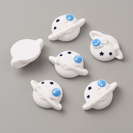 Cabochons en résine opaque thème espace&nbsp;CRES-WH0001-50-1
