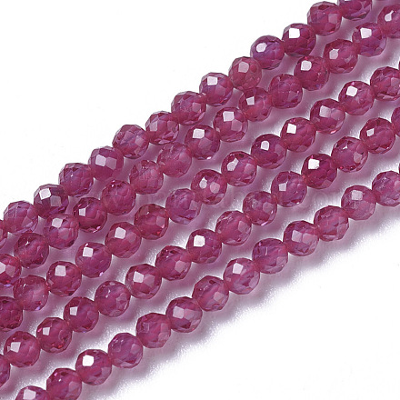 Fili di perline naturali di corindone rosso / rubino X-G-F596-11-2mm-1