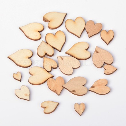 Cabochons de bois de coeur WOOD-D011-02-1