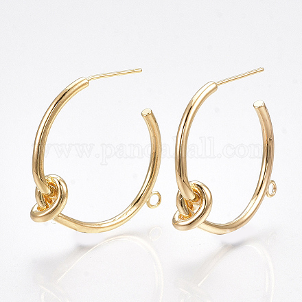 Brass Stud Earring Findings X-KK-S350-017G-1