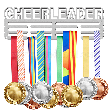 Superdant cheerleader medaglia in metallo ganci colore platinoporta medaglia display appendiabiti cremagliera medaglie portaoggetti a parete supporto premio per parete medaglia gancio telaio per rack per oltre 40 medaglie ODIS-WH0024-025-1