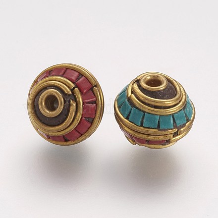 Perles de style tibétain manuelles TIBEB-F064-02-1