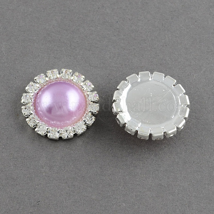 Garment Accessories Half Round ABS Plastic Imitation Pearl Cabochons RB-S020-02-A12-1