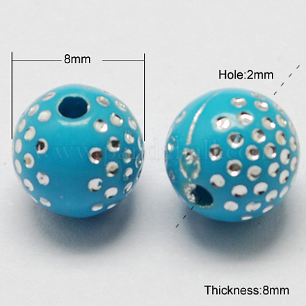 Perles acryliques plaquées PACR-S189-8mm-09-1