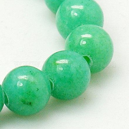 Chapelets de perles rondes en jade de Mashan naturelle G-D263-6mm-XS19-1