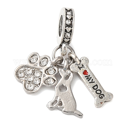 Подвеска из сплава с кристаллами и стразами в европейском стиле PALLOY-S189-20P-1