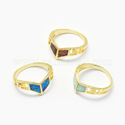 Synthetic Opal Finger Rings RJEW-O026-06G-1
