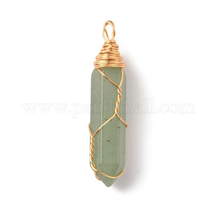 Natural Green Aventurine Double Terminated Pointed Pendants G-TAC0010-04G-04-1
